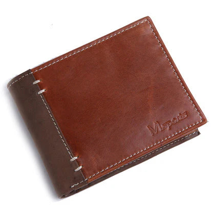 MS1 Genuine Cowhide Leather Men’s Brown Sport Wallet