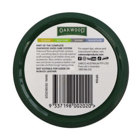 Oakwood Shoe & Boot Polish Black 65g