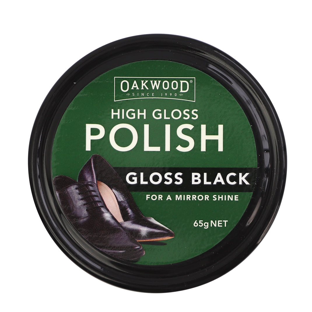 Oakwood High Gloss Shoe Polish Black 65g