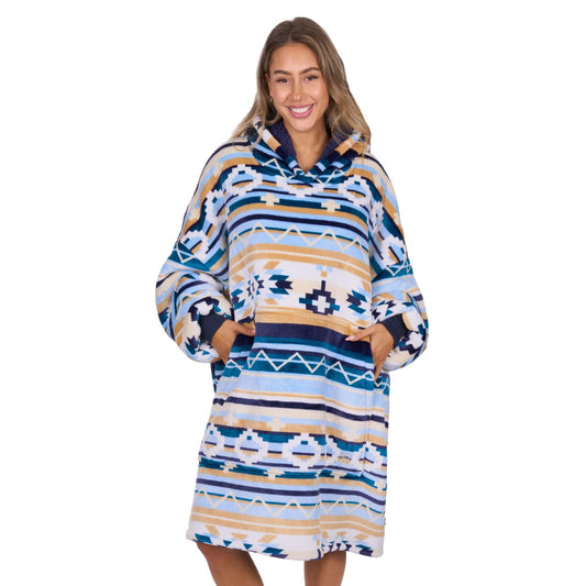 Pure Western Adult’s Aztec Print Snuggle Hoodie – One Size