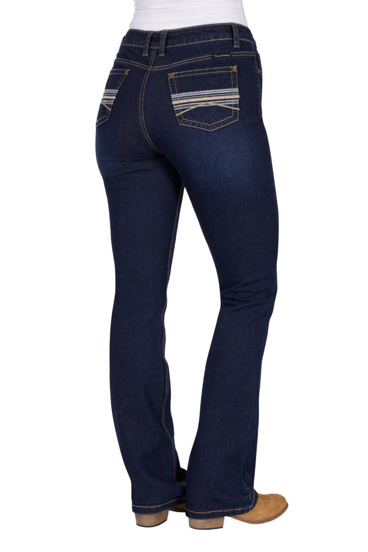 Pure Western Women’s Ida Hi Rise Boot Cut Jean – 34” Leg
