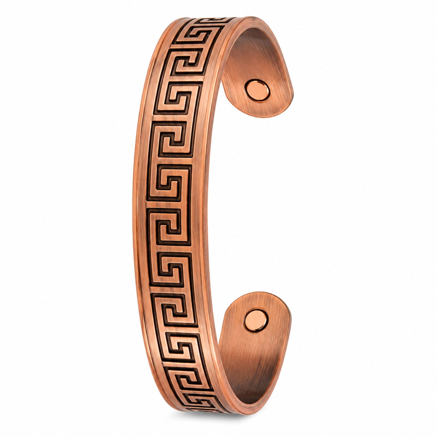Meander Motif Copper Magnetic Therapy Bangle