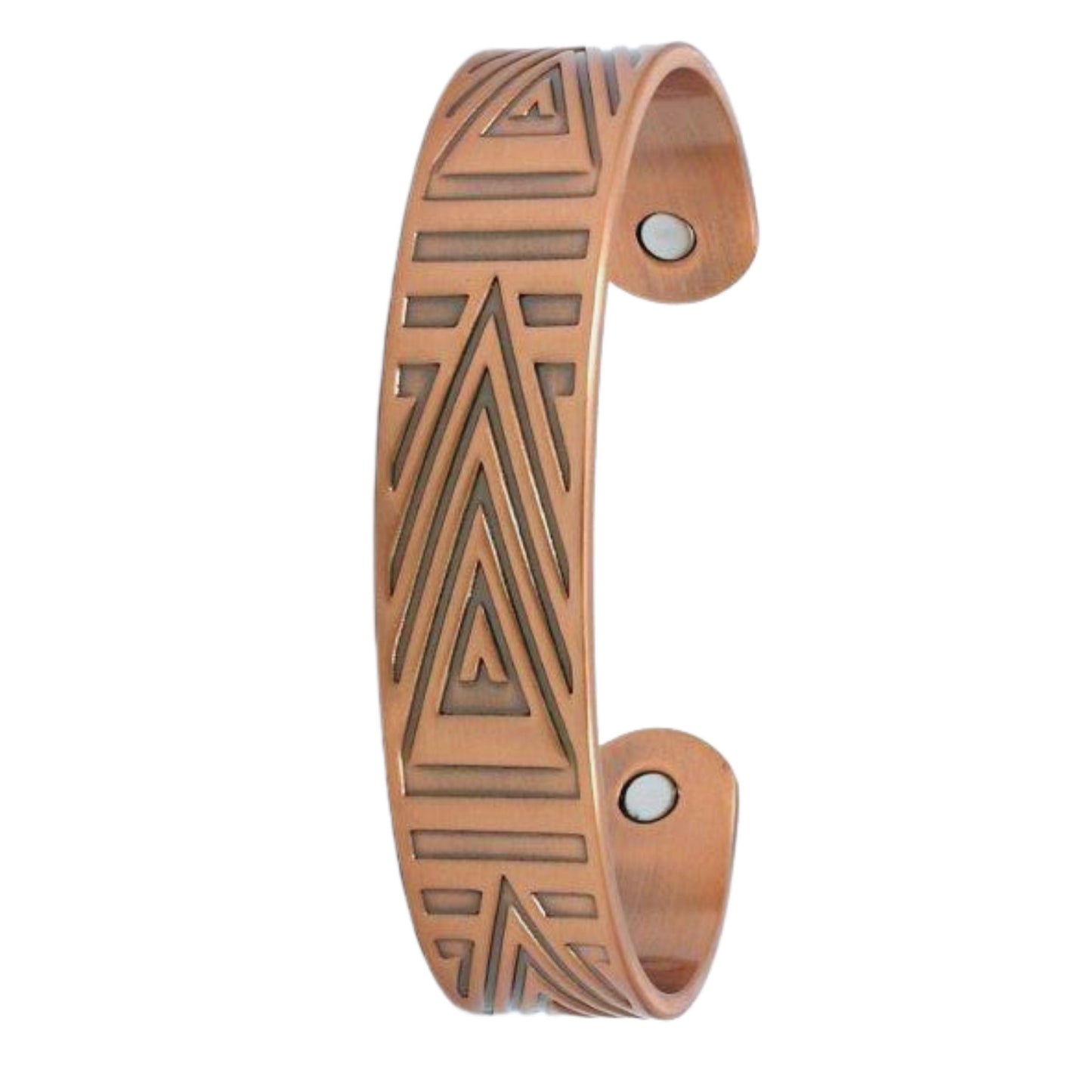 Aztec Copper Magnetic Therapy Bangle – Adjustable Cuff Bracelet