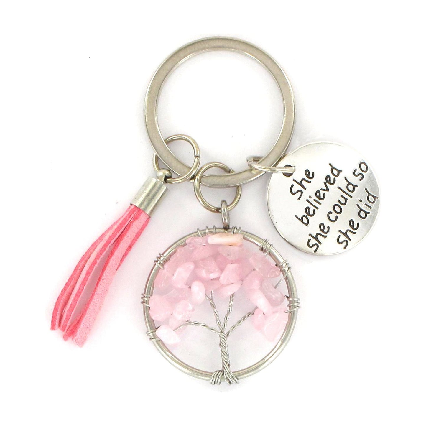 Tree of Life Keyrings – Assorted Gemstone Collection