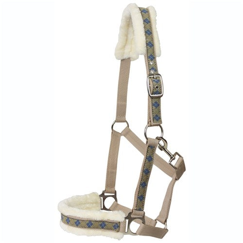 Rancher Fleece Lined Check Halter - Beige