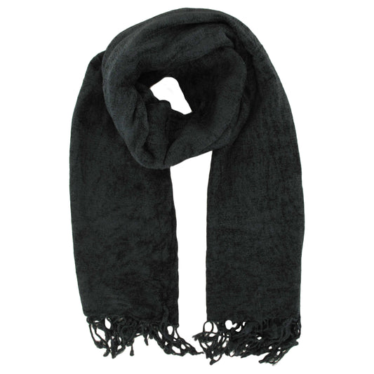 Black Chenille Scarf