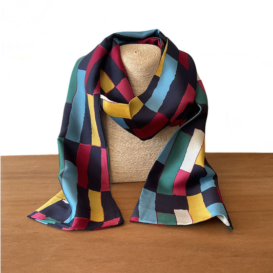 Navy Abstract Scarf
