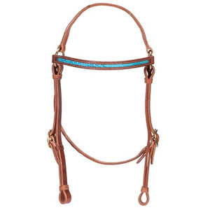 Fort Worth Barcoo Bridle w/Turquoise 3/4" - Cob Size