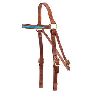 Fort Worth Barcoo Bridle w/Turquoise 3/4" - Cob Size