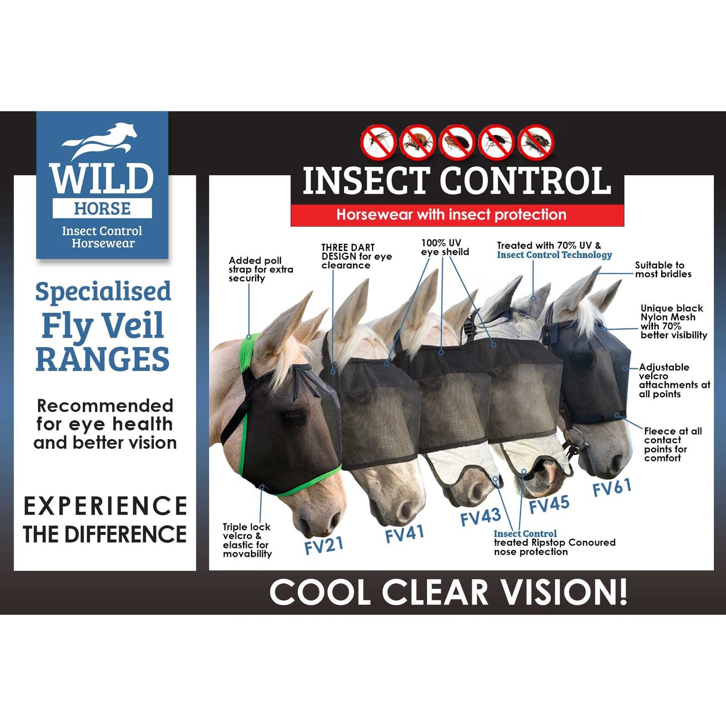 Wild Horse Australia - FV21 – Horse Fly Veil Super Secure