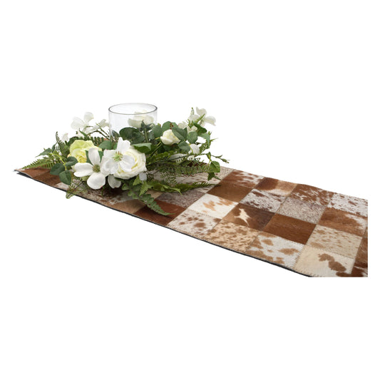 Natural Cowhide Table Runner – Contemporary Exotic Elegance