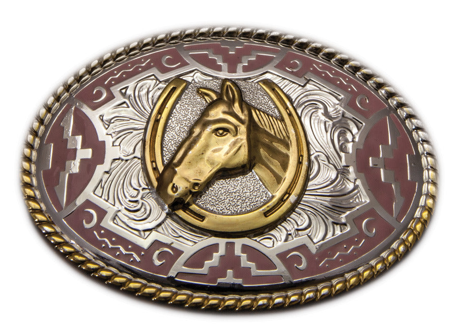 Aztec Horse Head Buckle – Pink