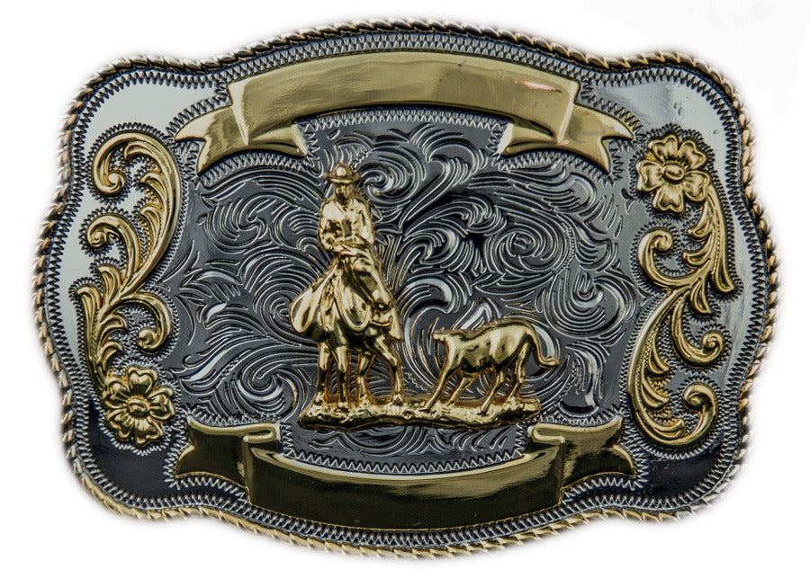 Cutting Horse Western Belt Buckle