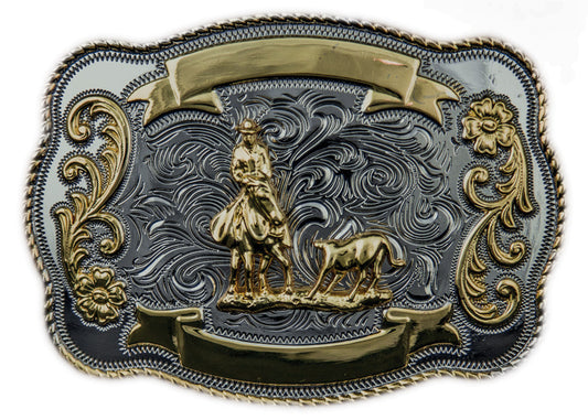 Cutting Horse Western Belt Buckle