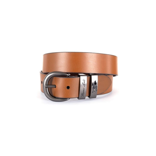 Thomas Cook Gunmetal Twin Keeper Belt - Tan