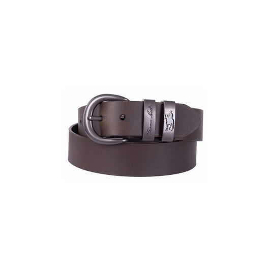 Thomas Cook Gunmetal Twin Keeper Belt - Chocolate
