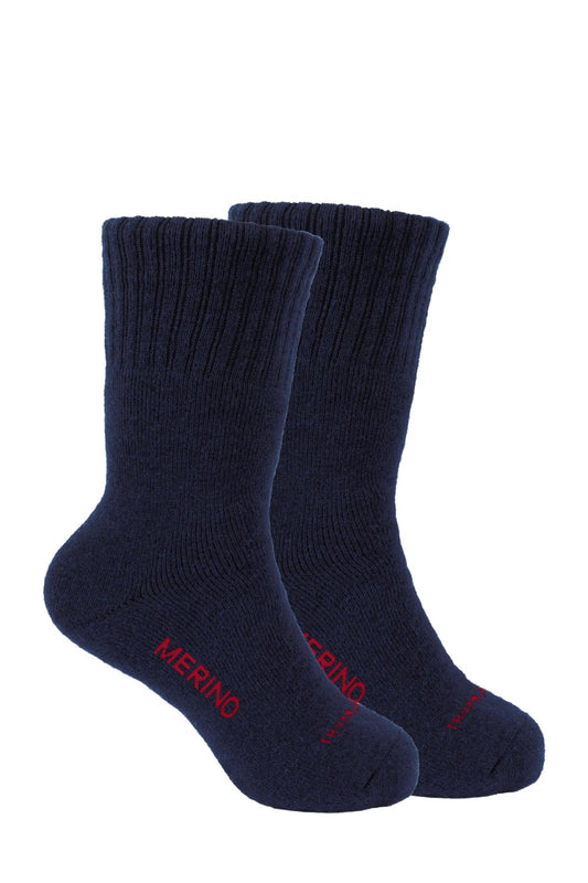 Thomas Cook Merino Logo Socks Navy – Twin Pack