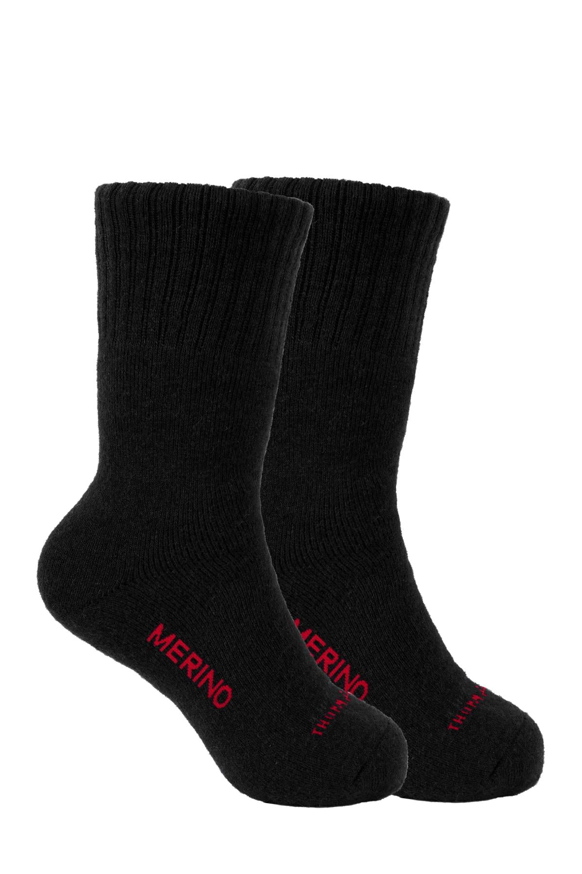 Thomas Cook Merino Logo Socks - Black – Twin Pack