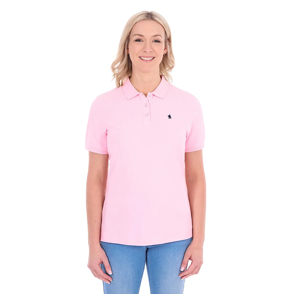 Women's Classic Stretch Short Sleeve Polo – Pale Pink