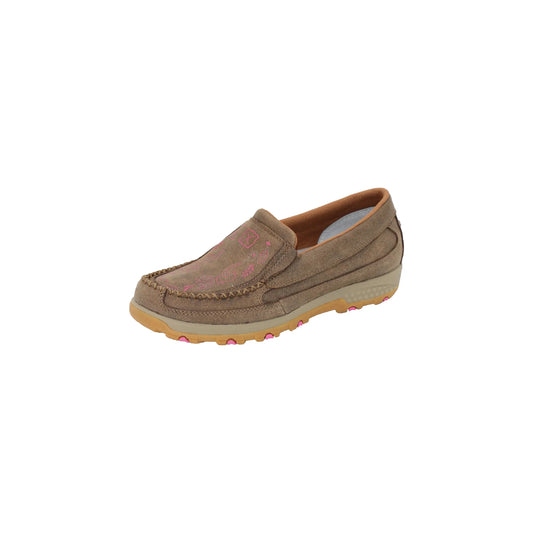 TWISTED X - WOMENS PINK RIBBON CELL STRETCH MOCS