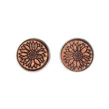 Load image into Gallery viewer, Tooled Stud Earrings – Leather Jewellery Stainless Steel
