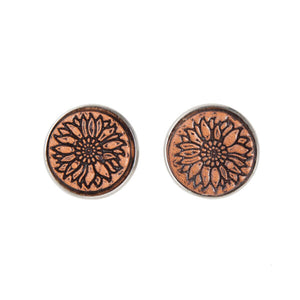 Tooled Stud Earrings – Leather Jewellery Stainless Steel