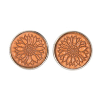 Load image into Gallery viewer, Tooled Stud Earrings – Leather Jewellery Stainless Steel
