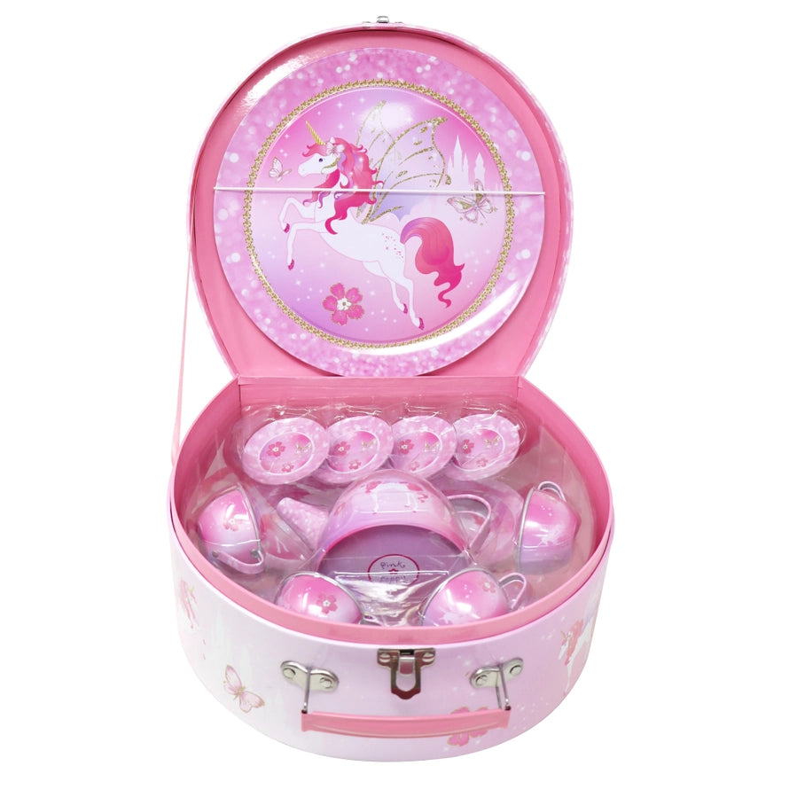 Unicorn Princess 15 Piece Tin Tea Set in Carry Case