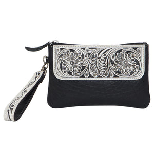 Tooling Hand Carved Small Clutch - Black