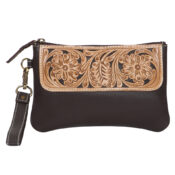 Tooling Hand Carved Small Clutch - Brown