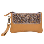 Tooling Hand Carved Small Clutch - Tan