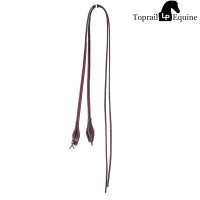 Toprail Equine - 8 Foot Leather Stamped Split Reins