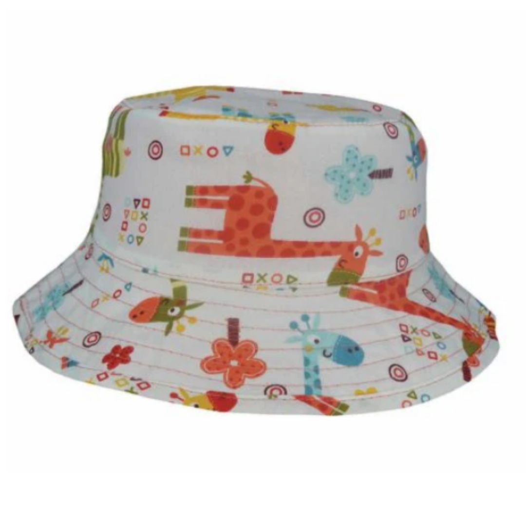 Tommy – Giraffe Print Cotton Reversible Kids Hat