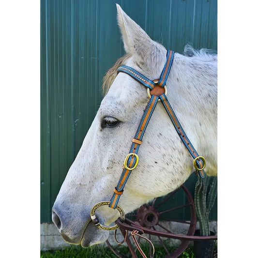 Toprail Equine - Natural Harness leather 3/4" Barcoo Bridle