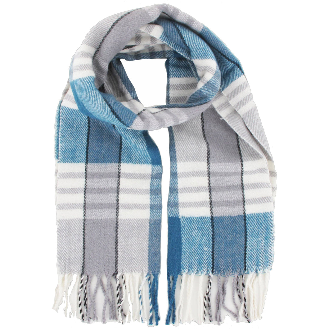 Blue - Beige Tartan Scarf