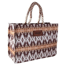 Load image into Gallery viewer, Wrangler Southwestern Oversized Tote Bag - Coffee
