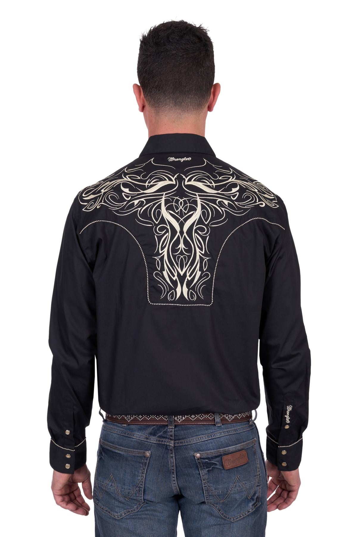 Wrangler Men’s Carlos Embroidered Long Sleeve Shirt