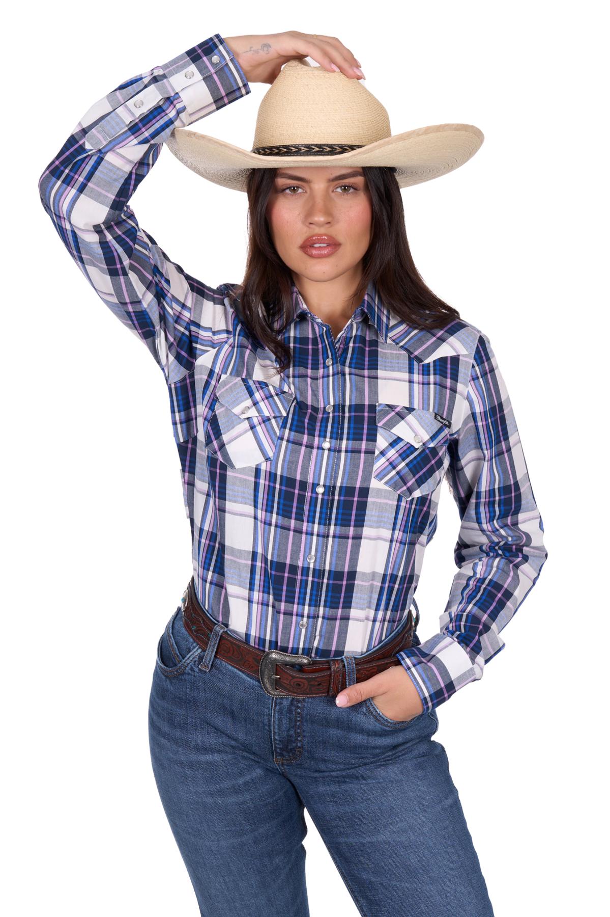 Wrangler Women’s Peyton Check Long Sleeve Shirt