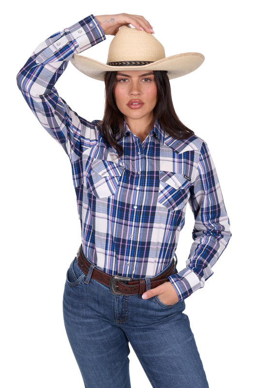 Wrangler Women’s Peyton Check Long Sleeve Shirt
