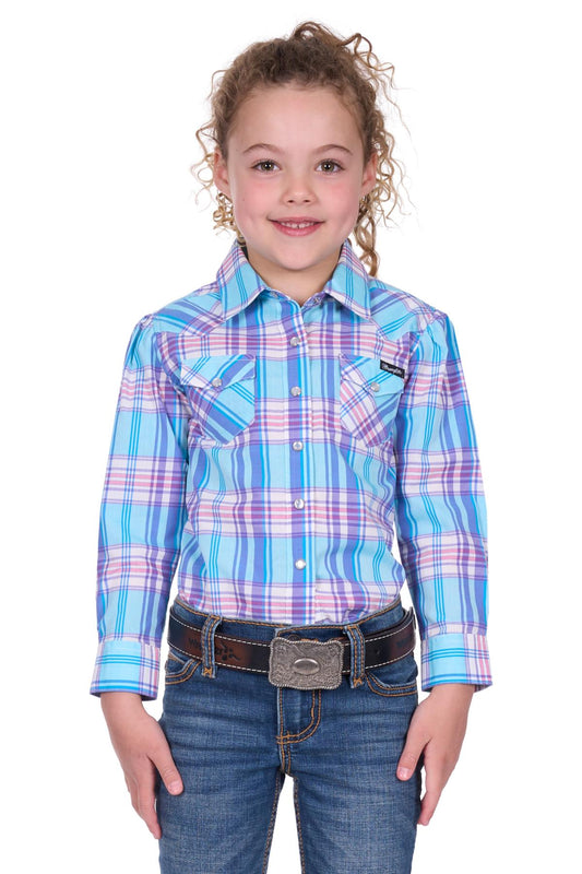 Wrangler Girls’ Emily Check Long Sleeve Shirt