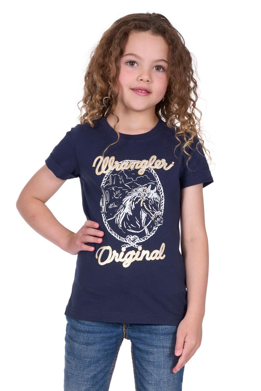 Wrangler Girls’ Glenda Short Sleeve Tee – Navy