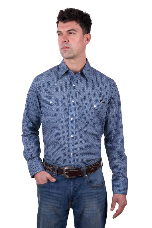 Wrangler – Men’s Theo Print Western Long Sleeve Shirt