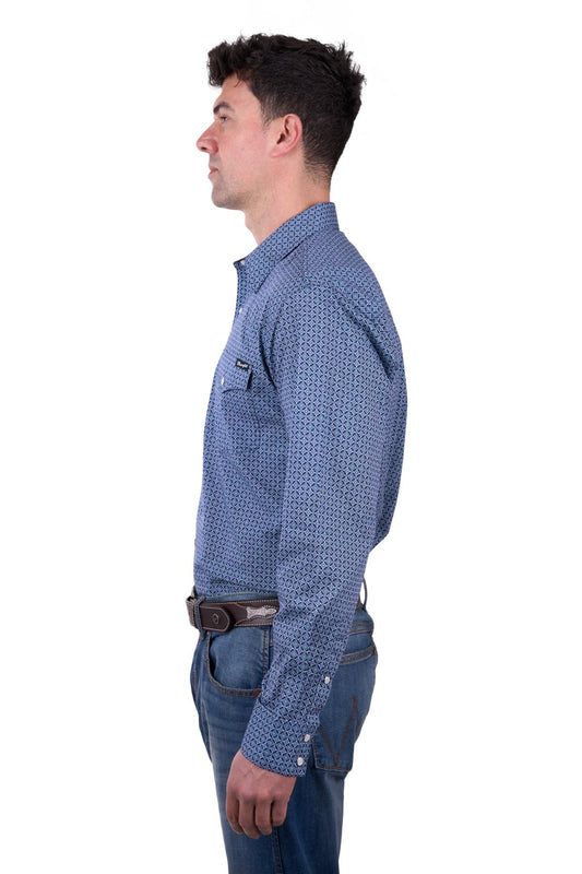Wrangler – Men’s Theo Print Western Long Sleeve Shirt