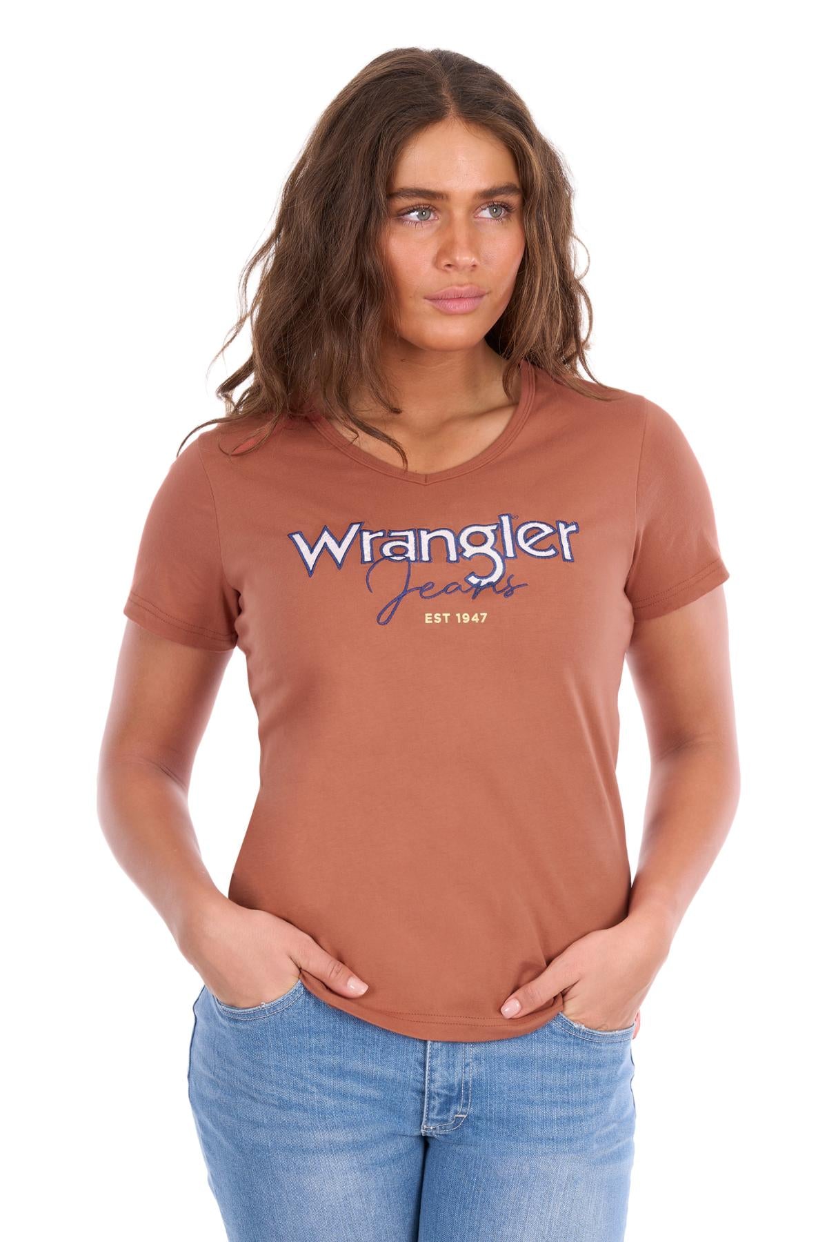 Wrangler Women’s Maya V-Neck Short Sleeve Tee