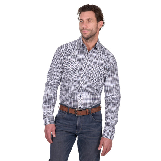 Wrangler Men’s Carl Check Western Long Sleeve Shirt