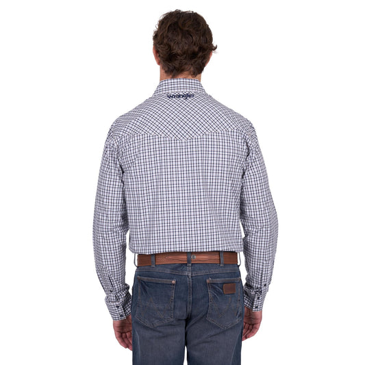 Wrangler Men’s Carl Check Western Long Sleeve Shirt