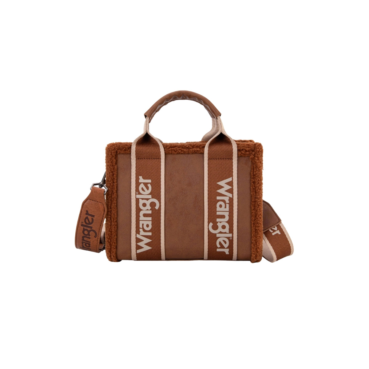 Wrangler Sherpa Logo Small Crossbody Bag – Tan