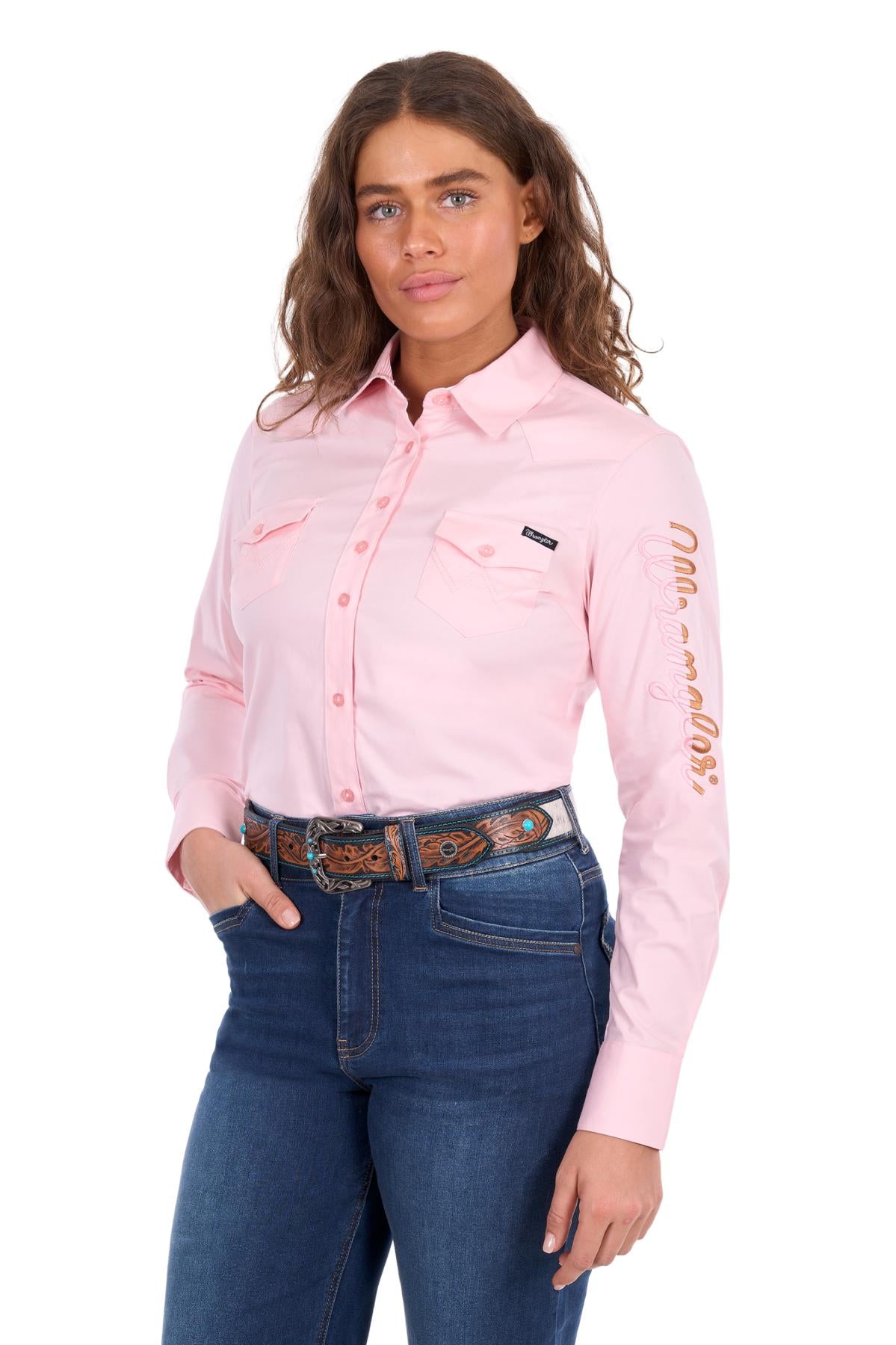 Wrangler Women’s Hazel Logo Western Long Sleeve Shirt