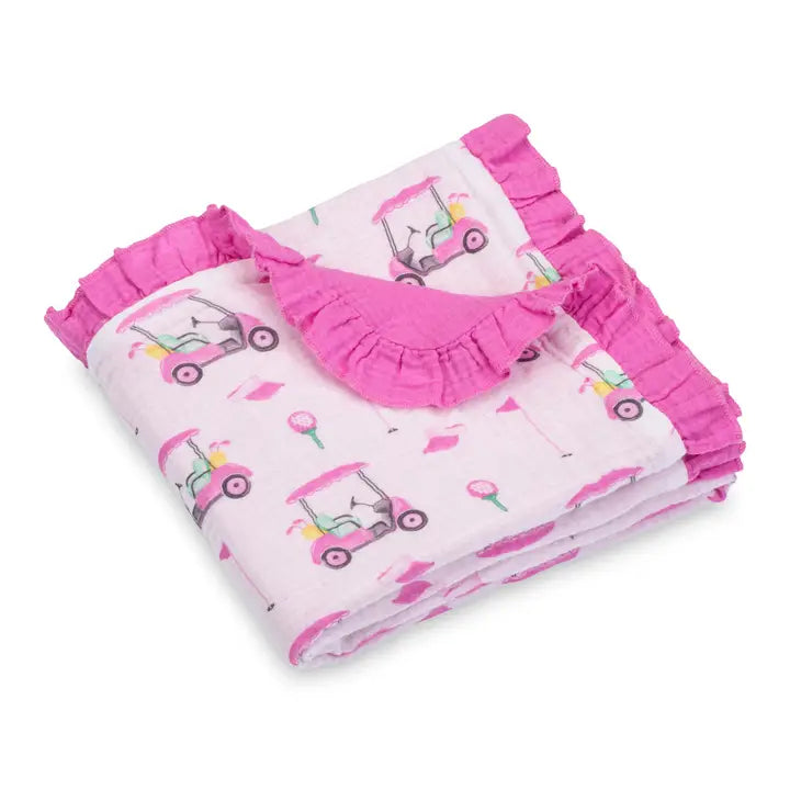 Lil Miss Birdie Muslin Quilt Baby & Kids Ruffle Blanket – 40x36