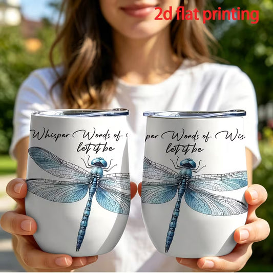 Dragonfly 12oz Stainless Steel Insulated Tumbler – Leakproof Travel Cup